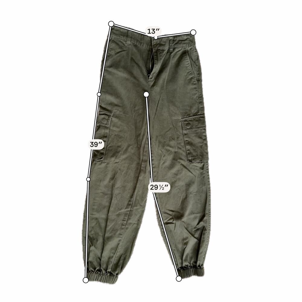 3 for $9 forever 21 Khaki Green Cargo Pant 100% Cotton XS EUC - Picture 5 of 5